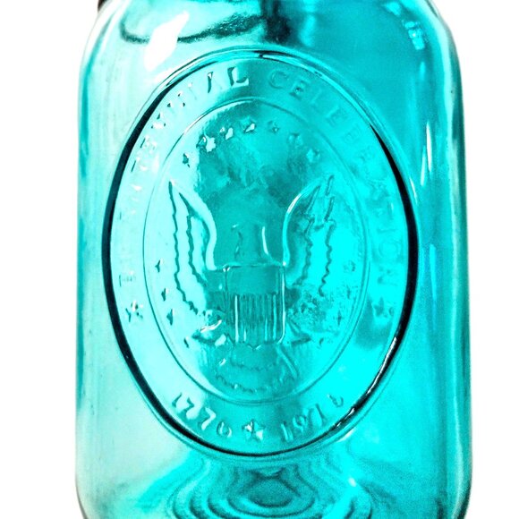 BALL IDEAL Blue Wire-Bail Quart BICENTENNIAL (1776-1976) COLLECTOR JAR 75( 2) A1 - Picture 2 of 10